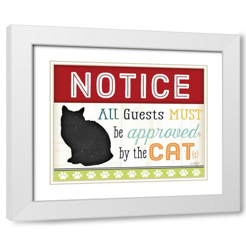 NOTICE - Color White Modern Wood Framed Art Print with Double Matting by Pugh, Jennifer