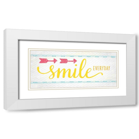 Smile White Modern Wood Framed Art Print with Double Matting by Pugh, Jennifer