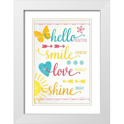 Shine Bright White Modern Wood Framed Art Print with Double Matting by Pugh, Jennifer