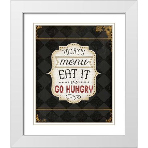 Todays menu White Modern Wood Framed Art Print with Double Matting by Pugh, Jennifer