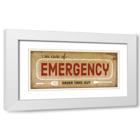 In Case of Emergency White Modern Wood Framed Art Print with Double Matting by Pugh, Jennifer