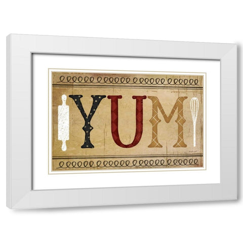 YUM White Modern Wood Framed Art Print with Double Matting by Pugh, Jennifer