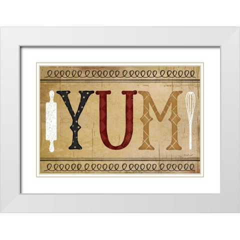 YUM White Modern Wood Framed Art Print with Double Matting by Pugh, Jennifer