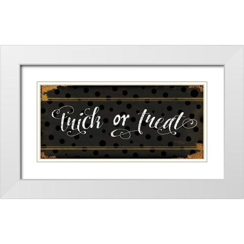 Trick or Treat White Modern Wood Framed Art Print with Double Matting by Pugh, Jennifer