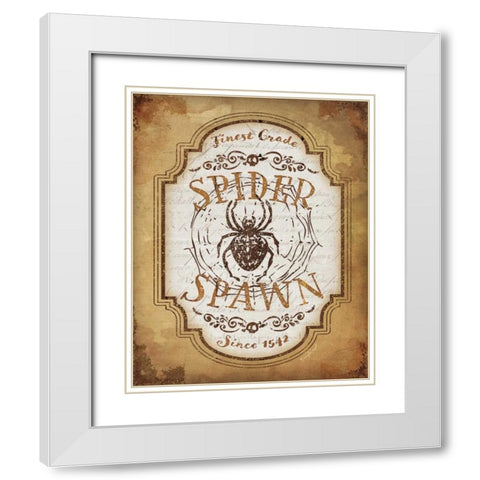 Spider Spawn White Modern Wood Framed Art Print with Double Matting by Pugh, Jennifer