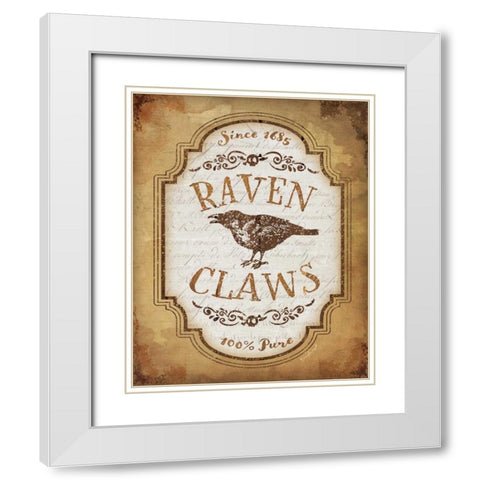 Raven Claws White Modern Wood Framed Art Print with Double Matting by Pugh, Jennifer
