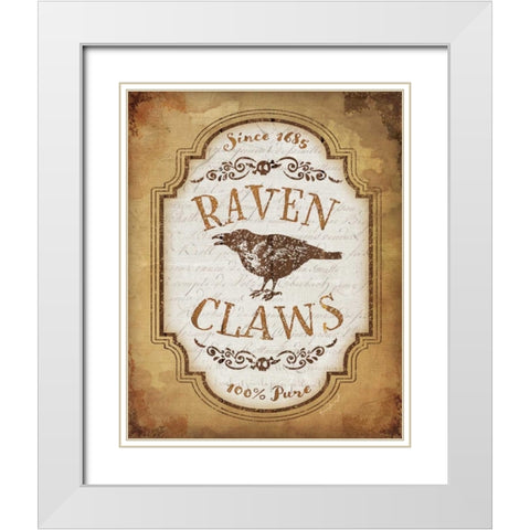 Raven Claws White Modern Wood Framed Art Print with Double Matting by Pugh, Jennifer