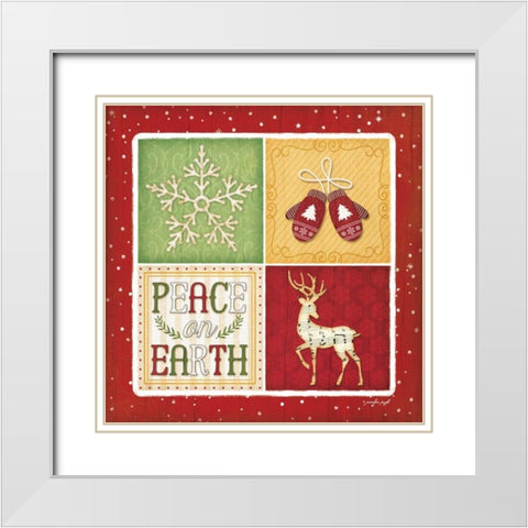 Peace on Earth White Modern Wood Framed Art Print with Double Matting by Pugh, Jennifer