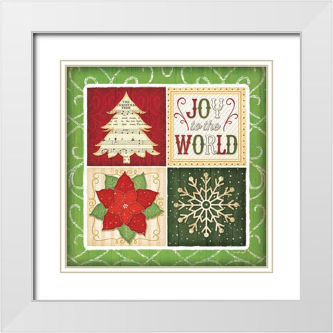 Joy to the World White Modern Wood Framed Art Print with Double Matting by Pugh, Jennifer