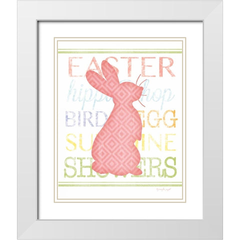 Bunny I White Modern Wood Framed Art Print with Double Matting by Pugh, Jennifer