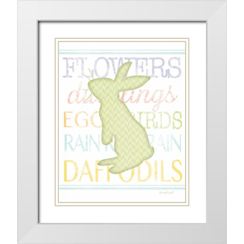 Bunny III White Modern Wood Framed Art Print with Double Matting by Pugh, Jennifer