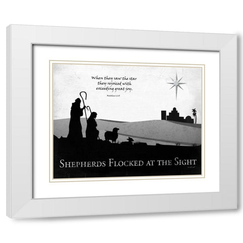 Shepherds White Modern Wood Framed Art Print with Double Matting by Pugh, Jennifer