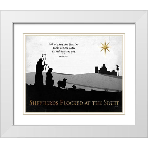 Shepherds White Modern Wood Framed Art Print with Double Matting by Pugh, Jennifer