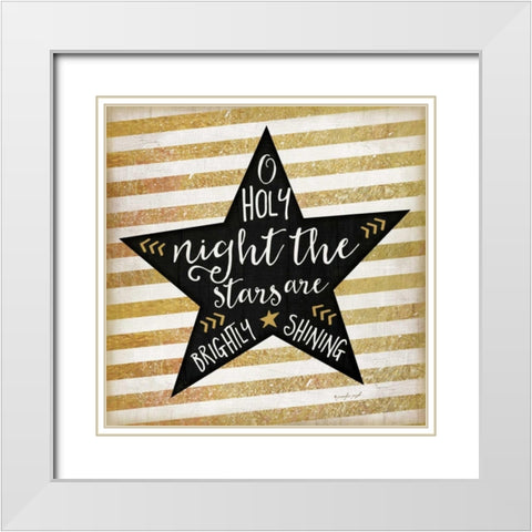 O Holy Night White Modern Wood Framed Art Print with Double Matting by Pugh, Jennifer