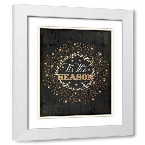 Tis the Season White Modern Wood Framed Art Print with Double Matting by Pugh, Jennifer