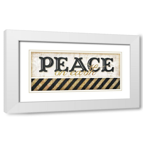 Peace on Earth White Modern Wood Framed Art Print with Double Matting by Pugh, Jennifer