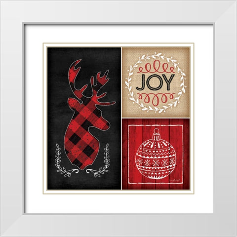 Plaid Christmas I White Modern Wood Framed Art Print with Double Matting by Pugh, Jennifer