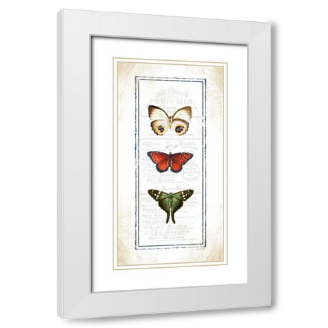 Butterfly White Modern Wood Framed Art Print with Double Matting by Pugh, Jennifer