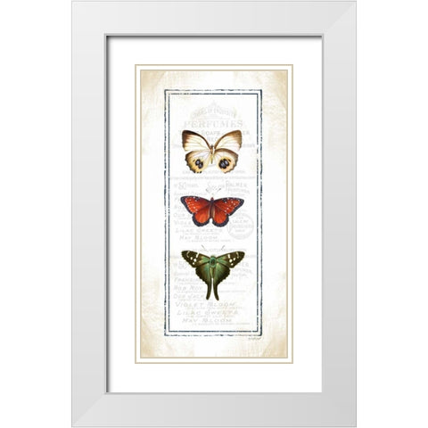 Butterfly White Modern Wood Framed Art Print with Double Matting by Pugh, Jennifer