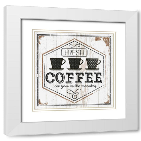 Fresh Coffee White Modern Wood Framed Art Print with Double Matting by Pugh, Jennifer