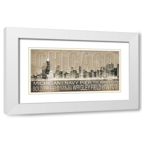 Chicago White Modern Wood Framed Art Print with Double Matting by Pugh, Jennifer