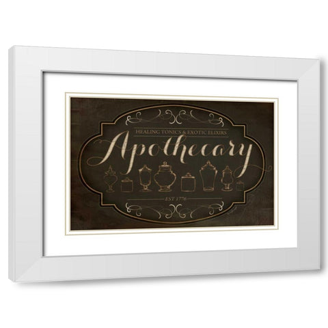 Apothecary White Modern Wood Framed Art Print with Double Matting by Pugh, Jennifer