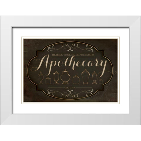 Apothecary White Modern Wood Framed Art Print with Double Matting by Pugh, Jennifer