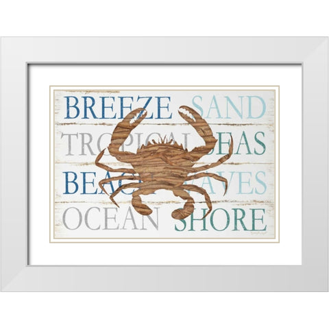 Driftwood Crab White Modern Wood Framed Art Print with Double Matting by Pugh, Jennifer