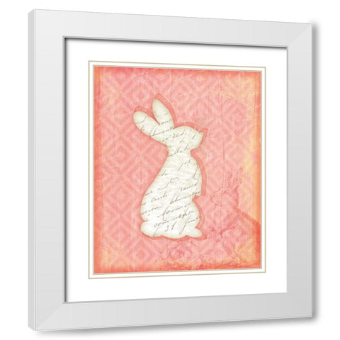 Bunny White Modern Wood Framed Art Print with Double Matting by Pugh, Jennifer