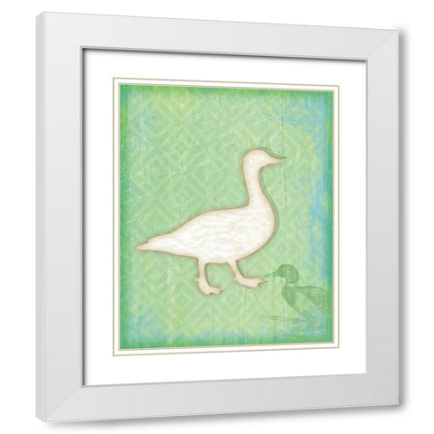 Duck White Modern Wood Framed Art Print with Double Matting by Pugh, Jennifer