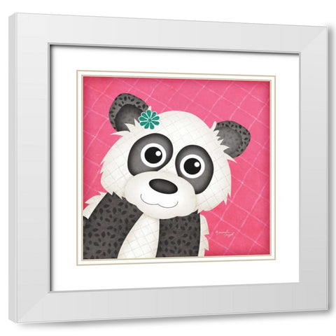 Panda White Modern Wood Framed Art Print with Double Matting by Pugh, Jennifer