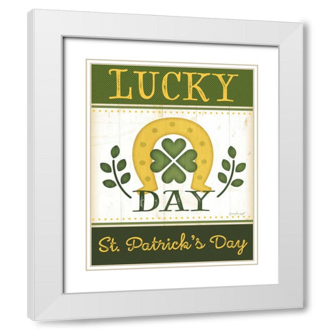 Lucky Day White Modern Wood Framed Art Print with Double Matting by Pugh, Jennifer