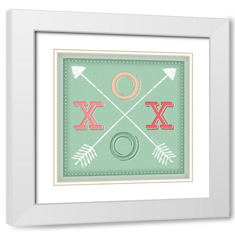 XOXO Arrows White Modern Wood Framed Art Print with Double Matting by Pugh, Jennifer