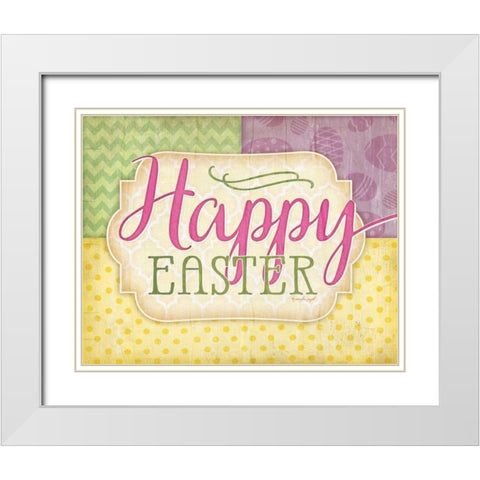 Happy Easter White Modern Wood Framed Art Print with Double Matting by Pugh, Jennifer