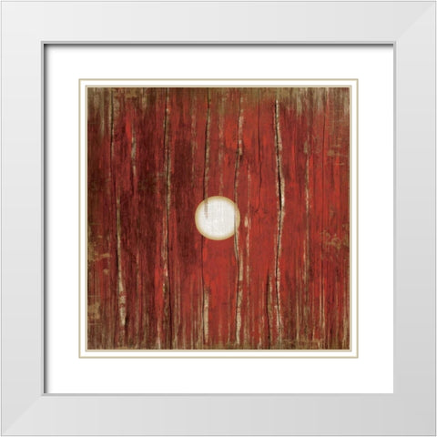 Red One White Modern Wood Framed Art Print with Double Matting by Pugh, Jennifer