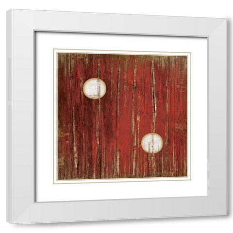 Red Two White Modern Wood Framed Art Print with Double Matting by Pugh, Jennifer
