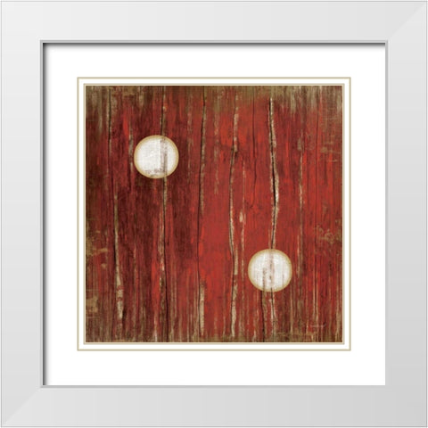 Red Two White Modern Wood Framed Art Print with Double Matting by Pugh, Jennifer