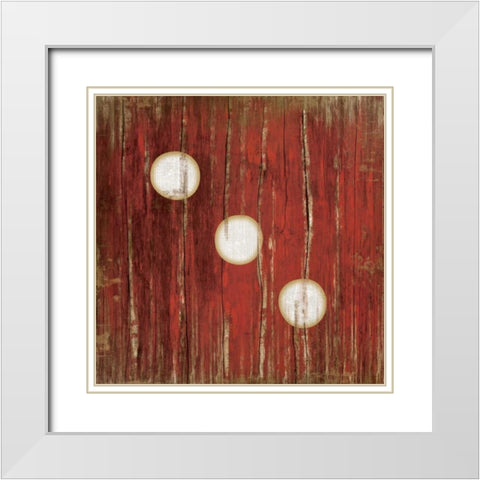 Red Three White Modern Wood Framed Art Print with Double Matting by Pugh, Jennifer