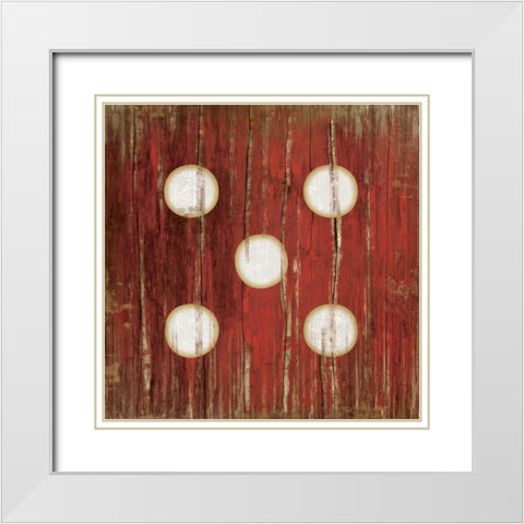 Red Five White Modern Wood Framed Art Print with Double Matting by Pugh, Jennifer