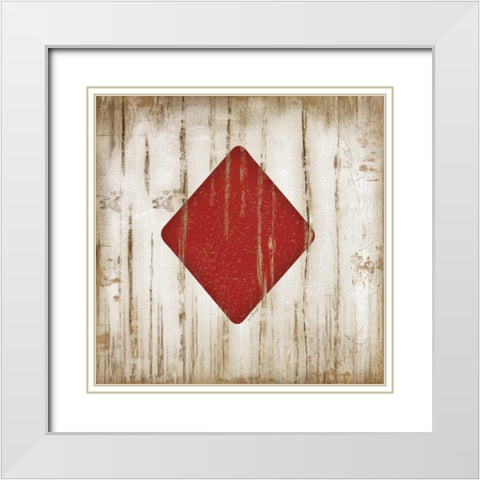 Diamonds White Modern Wood Framed Art Print with Double Matting by Pugh, Jennifer