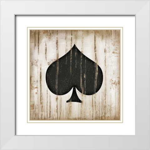 Spades White Modern Wood Framed Art Print with Double Matting by Pugh, Jennifer