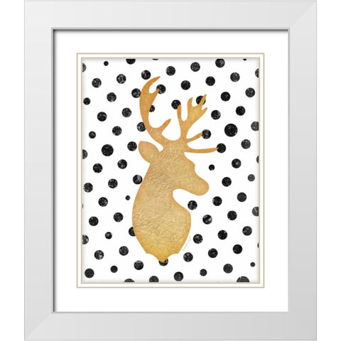 Deer I White Modern Wood Framed Art Print with Double Matting by Pugh, Jennifer