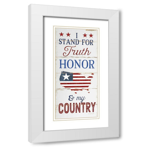 I Stand For White Modern Wood Framed Art Print with Double Matting by Pugh, Jennifer