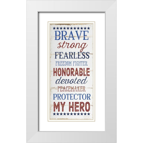 My Hero White Modern Wood Framed Art Print with Double Matting by Pugh, Jennifer