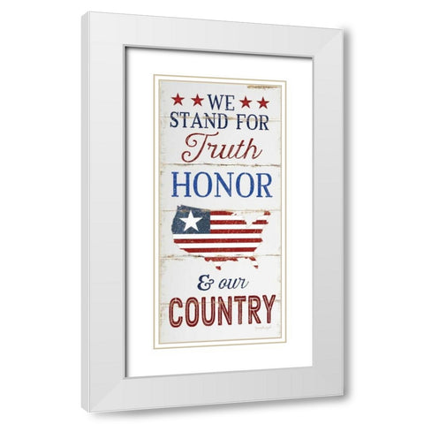 We Stand For White Modern Wood Framed Art Print with Double Matting by Pugh, Jennifer