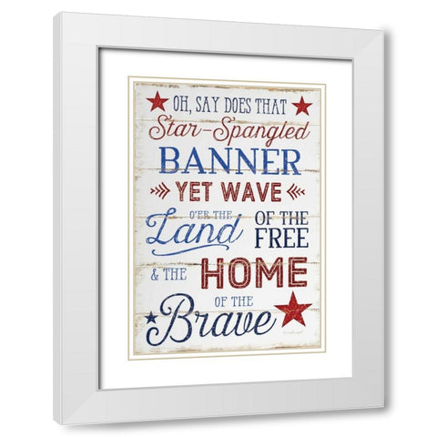 Star Spangled White Modern Wood Framed Art Print with Double Matting by Pugh, Jennifer