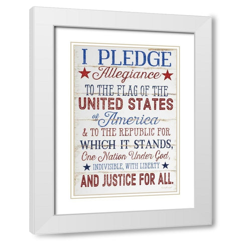 Pledge Allegiance White Modern Wood Framed Art Print with Double Matting by Pugh, Jennifer