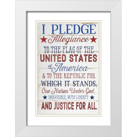 Pledge Allegiance White Modern Wood Framed Art Print with Double Matting by Pugh, Jennifer