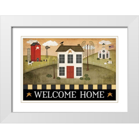 Welcome Home White Modern Wood Framed Art Print with Double Matting by Pugh, Jennifer