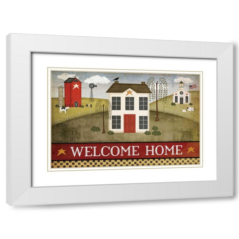 Welcome Home White Modern Wood Framed Art Print with Double Matting by Pugh, Jennifer